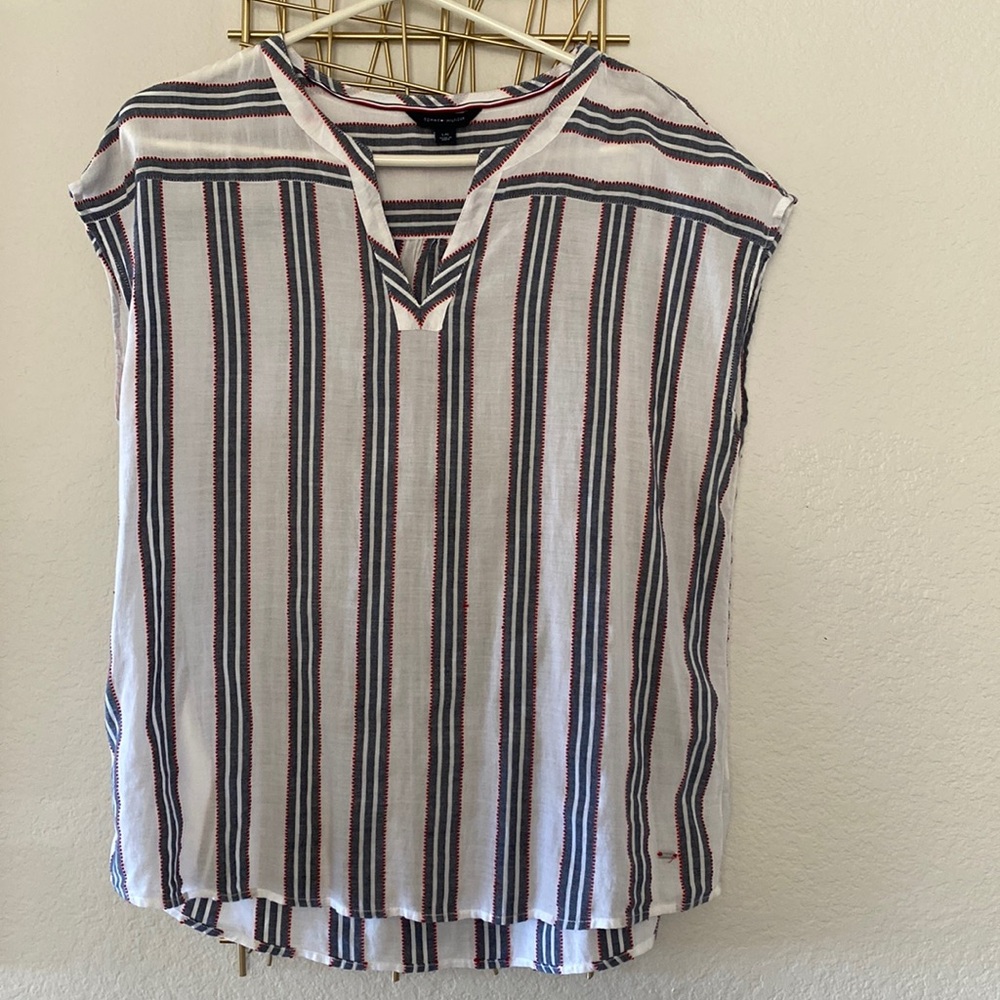 Cute stripe cotton short sleeve top